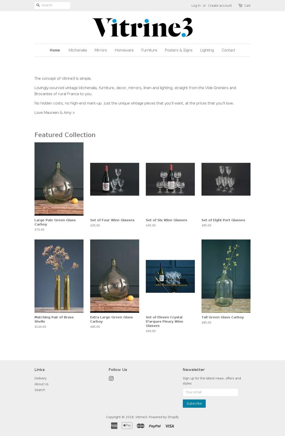 vitrine3.com — Shopify storefront screenshot