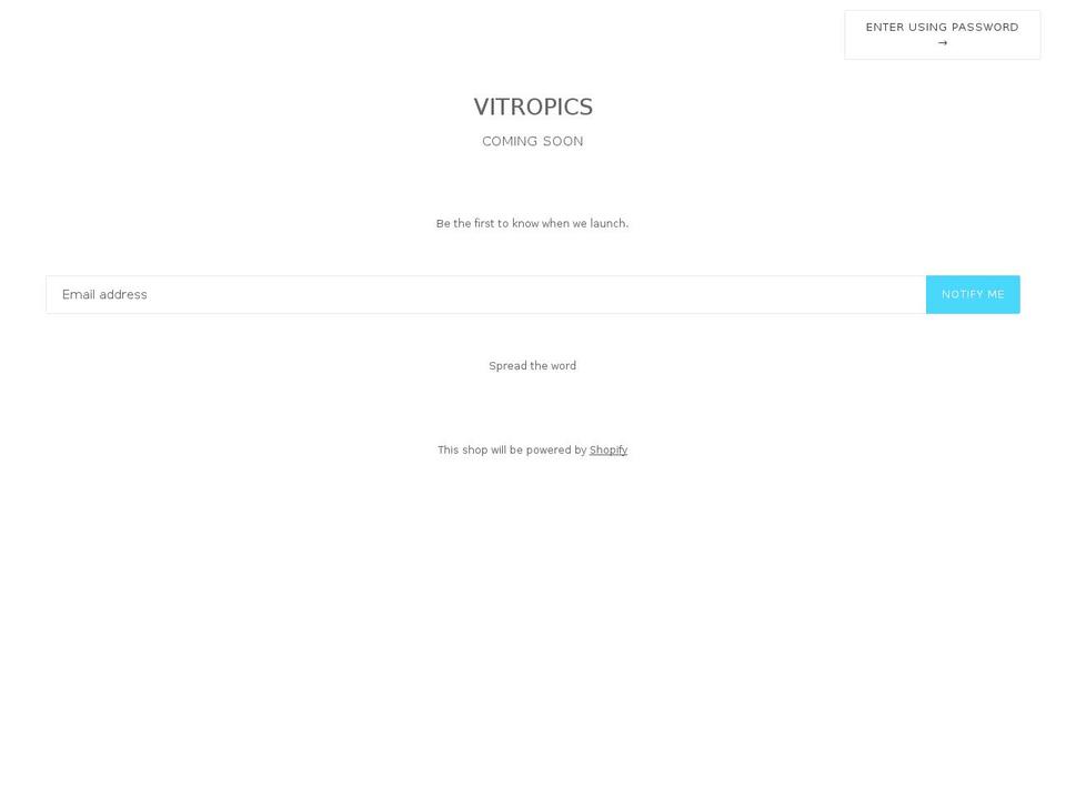 vitropics.com — Shopify storefront screenshot