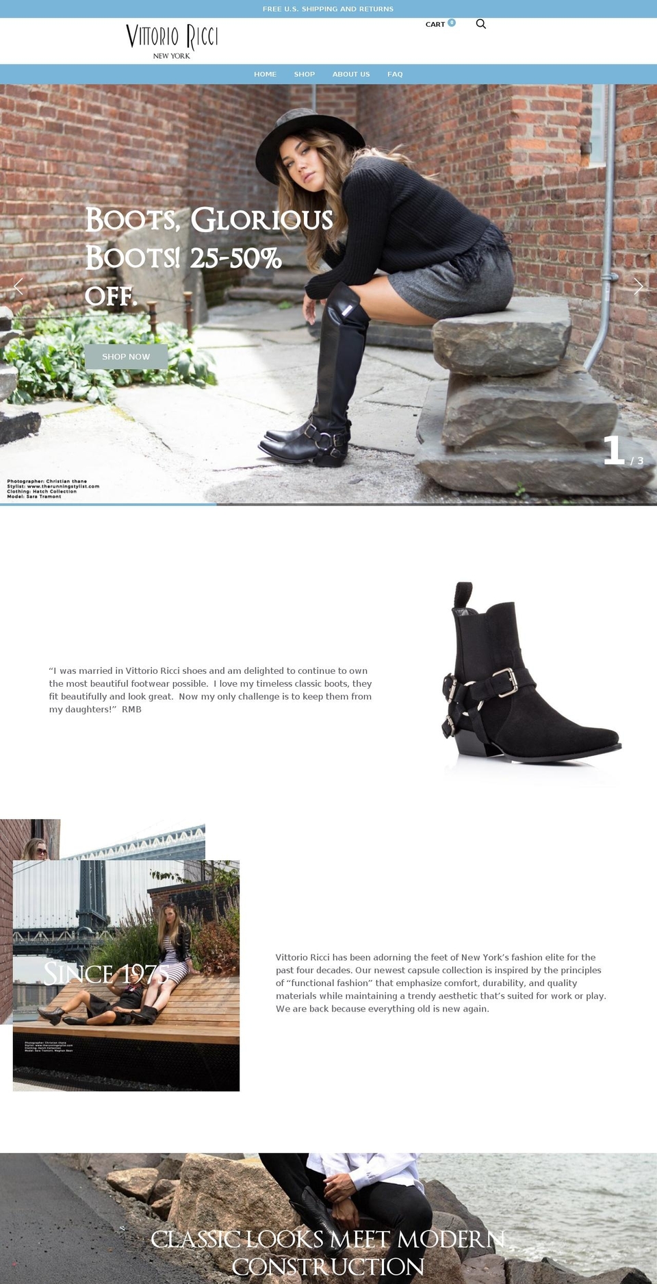 vittorioricci.shoes shopify website screenshot