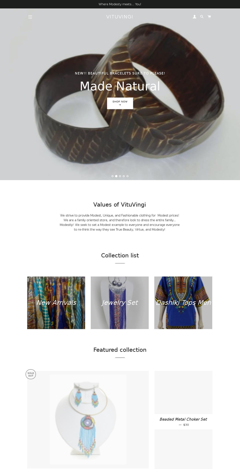 vituvingi.com — Shopify storefront screenshot
