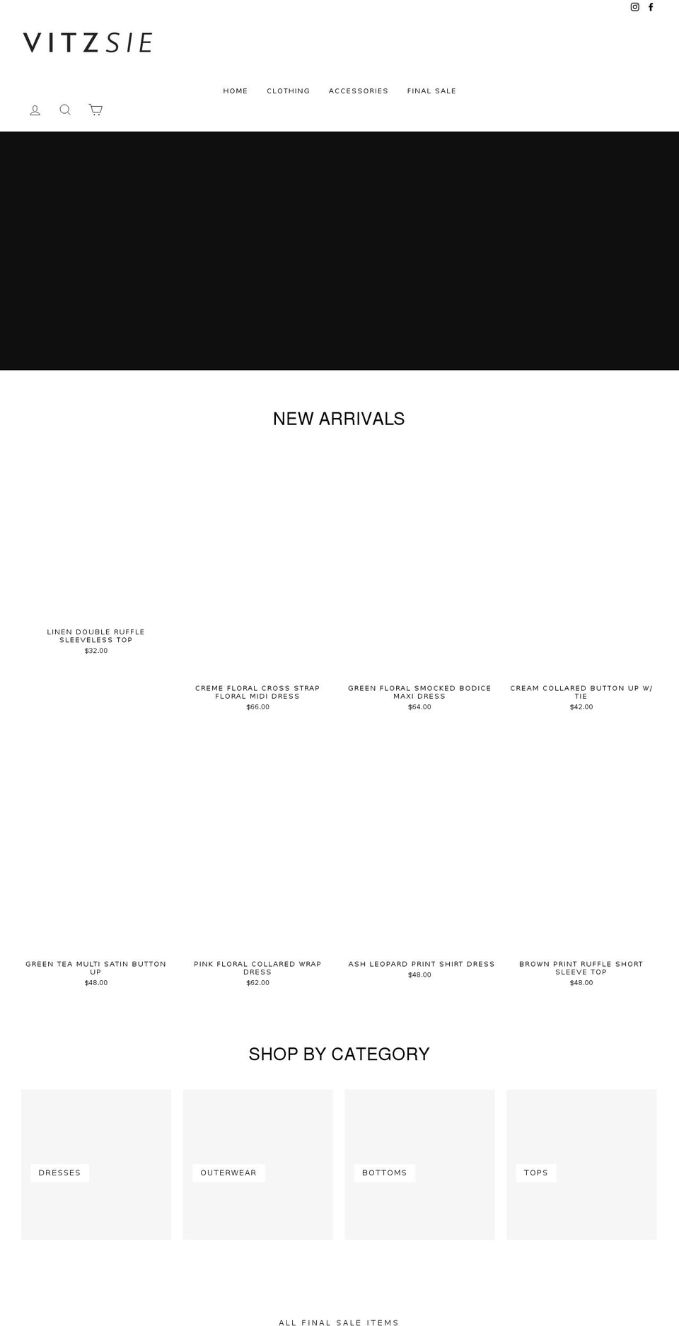 vitzsieboutique.com shopify website screenshot