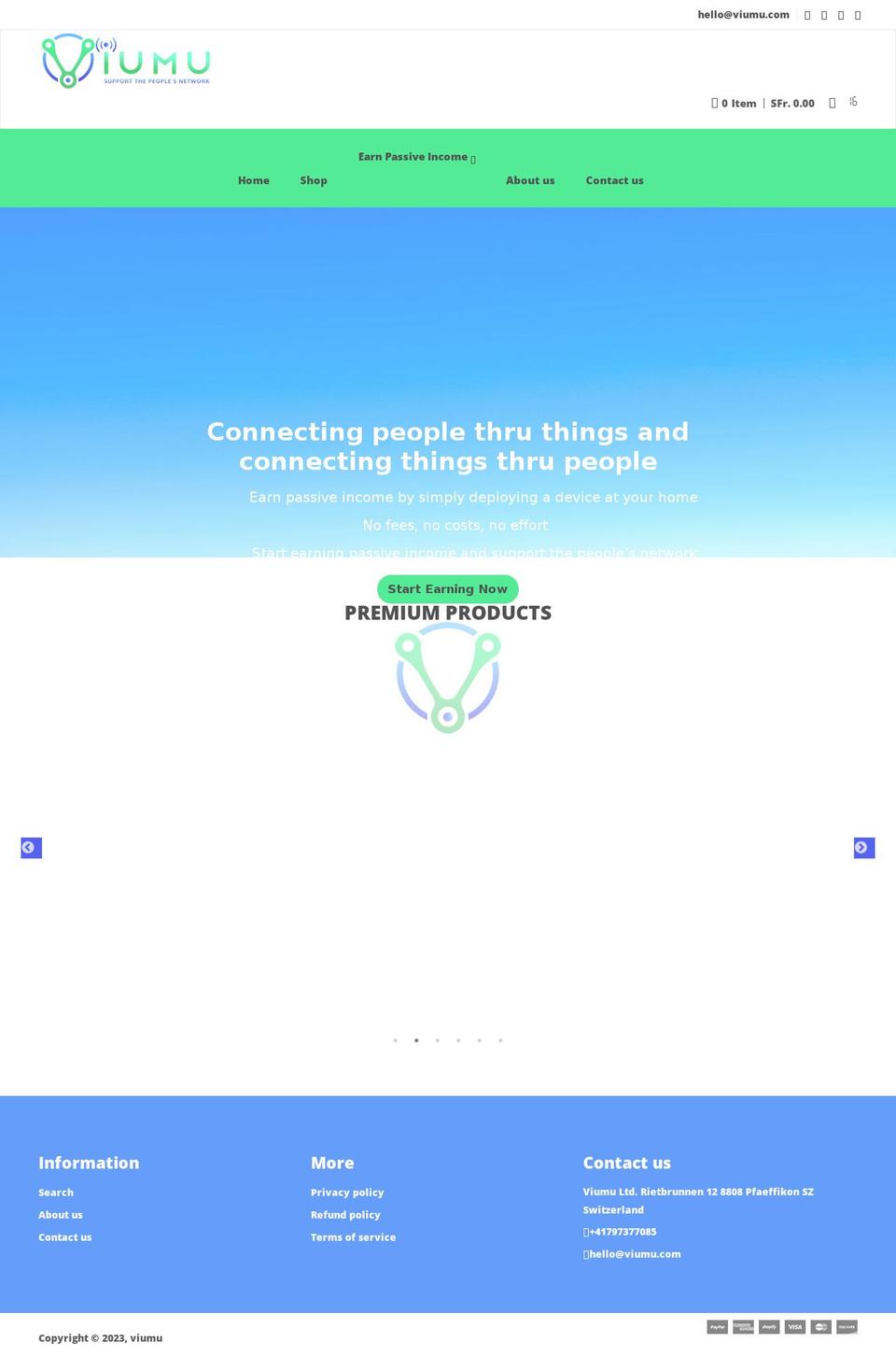 viumu.com shopify website screenshot