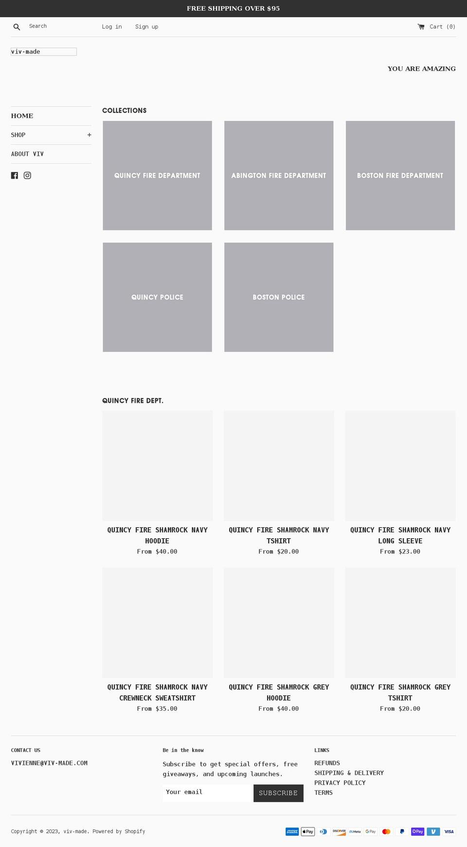 viv-made.com shopify website screenshot