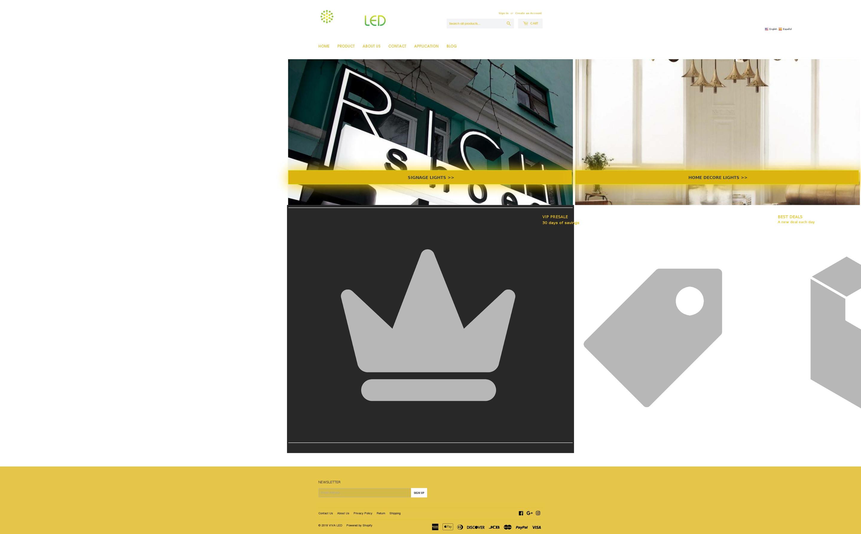 viva-led.com — Shopify storefront screenshot