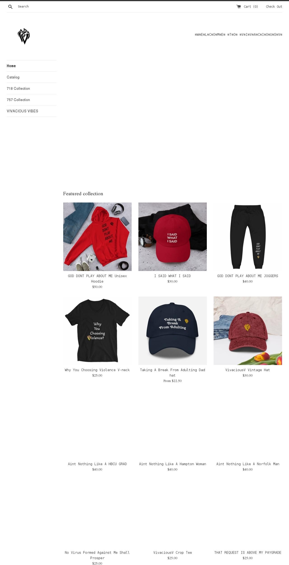 vivaciousv.com shopify website screenshot