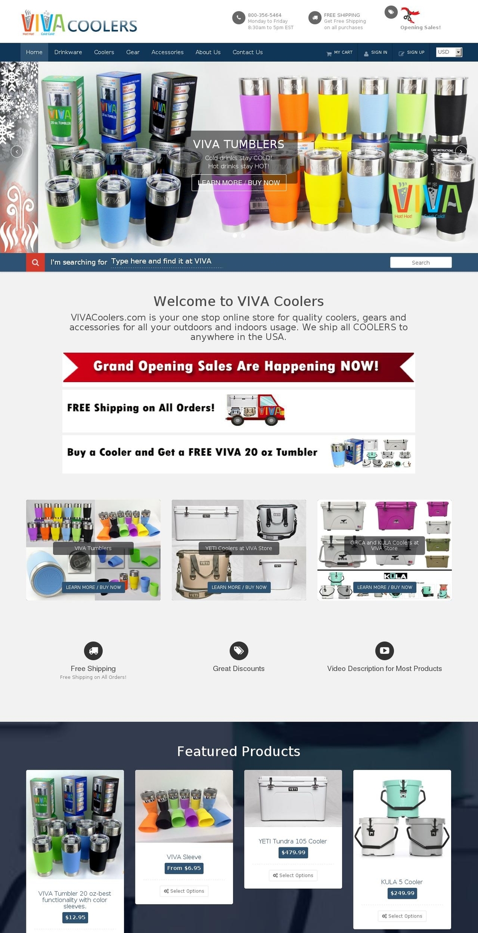 vivacups.com shopify website screenshot