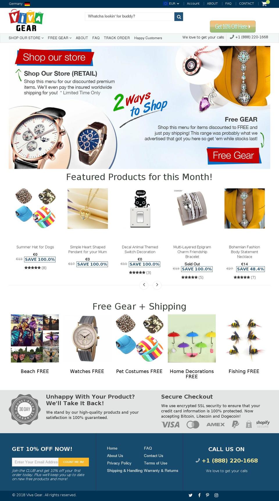 vivagear.com — Shopify storefront screenshot