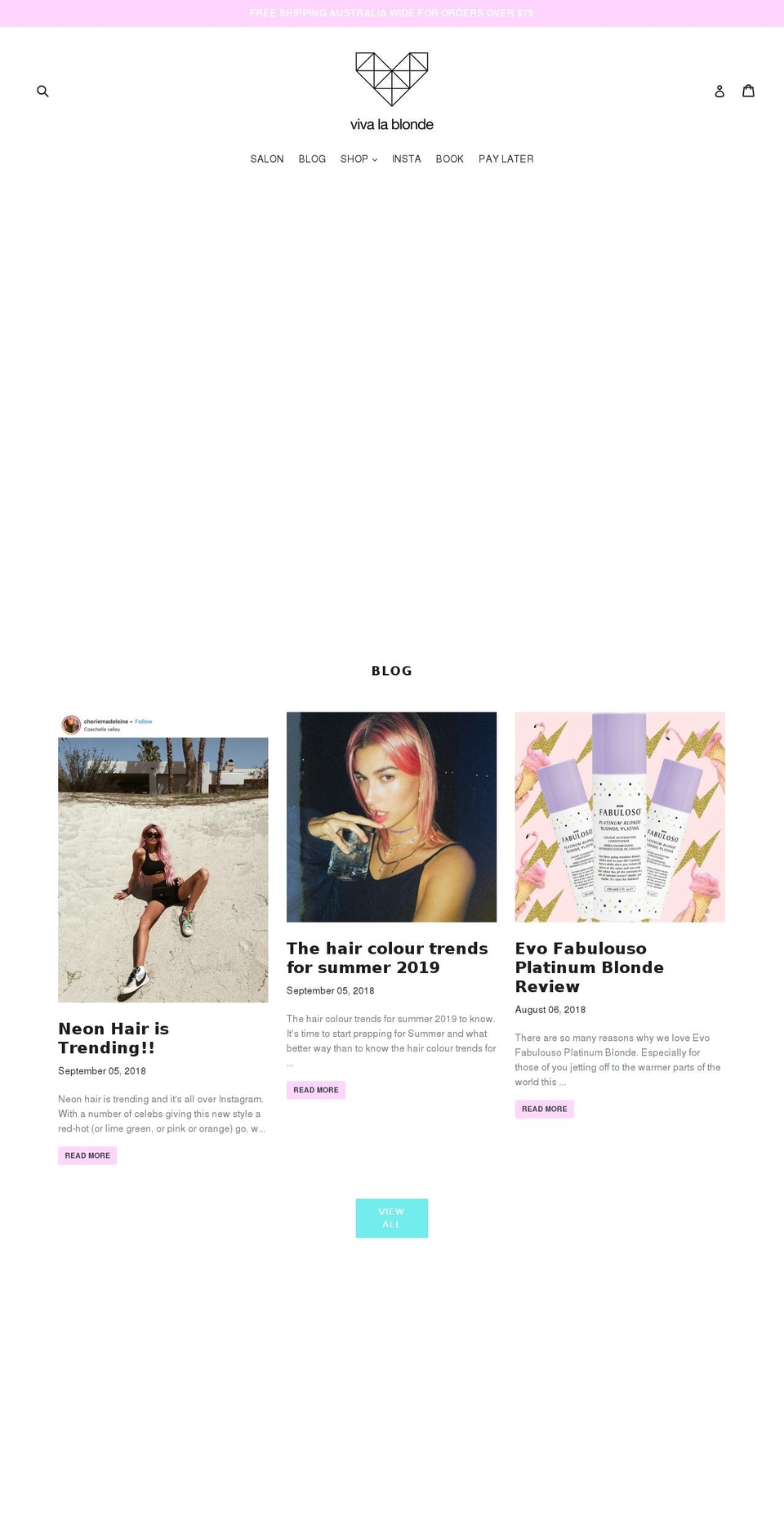 vivalablonde.com — Shopify storefront screenshot