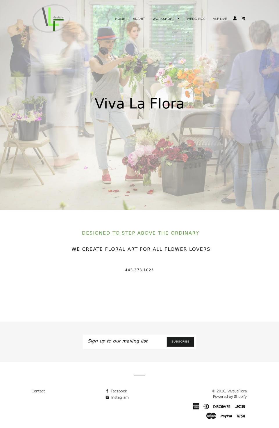 vivalafloradesigns.com — Shopify storefront screenshot