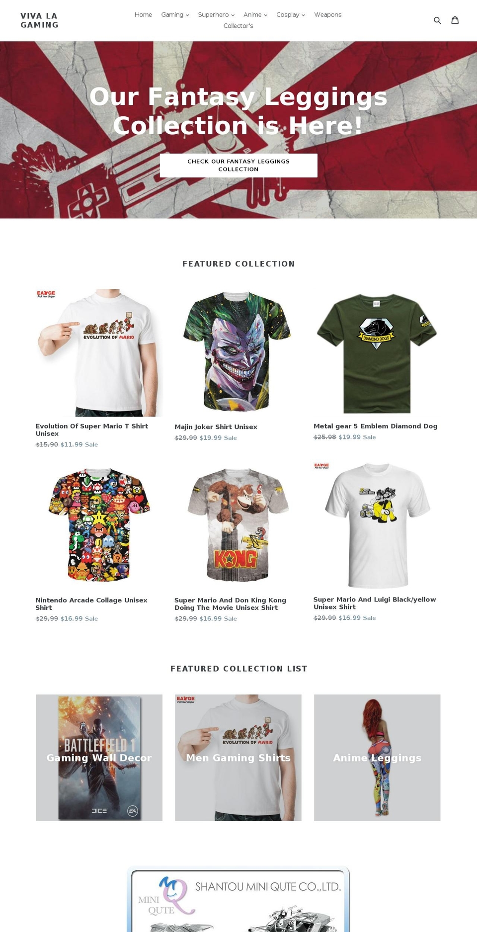 vivalagaming.com shopify website screenshot