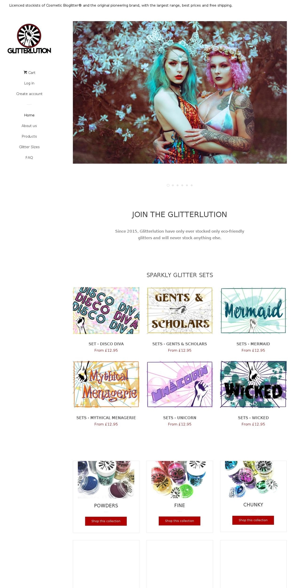 vivalaglitterlution.com — Shopify storefront screenshot