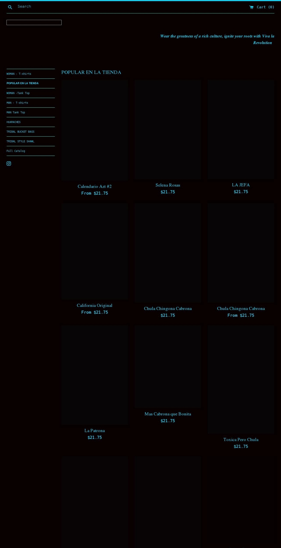 vivalarevol.com — Shopify storefront screenshot