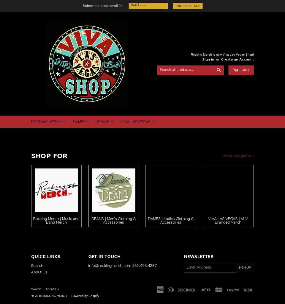 vivalasvegasshop.com — Shopify storefront screenshot