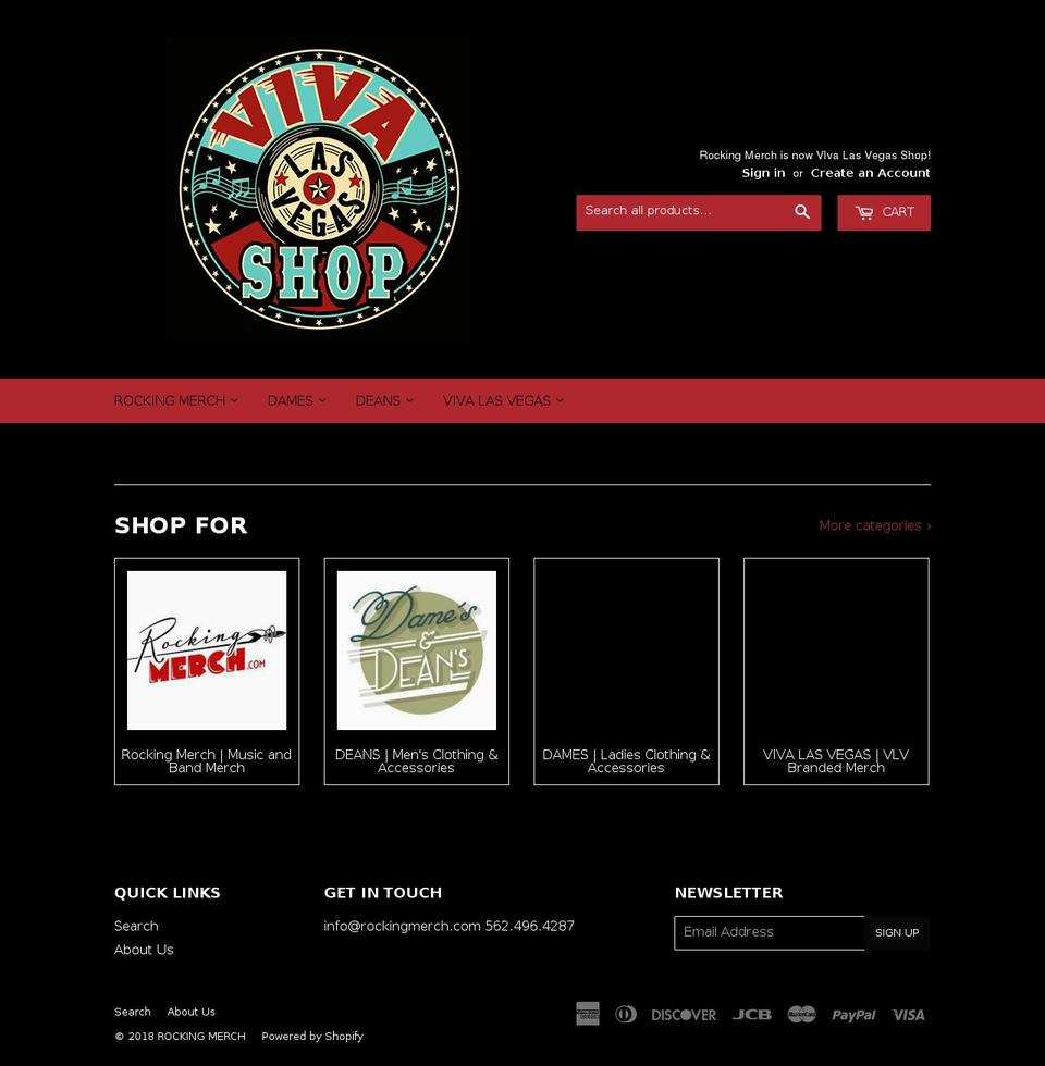 vivalasvegasstore.com — Shopify storefront screenshot