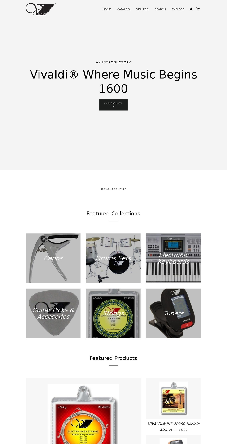 vivaldimusic.com shopify website screenshot
