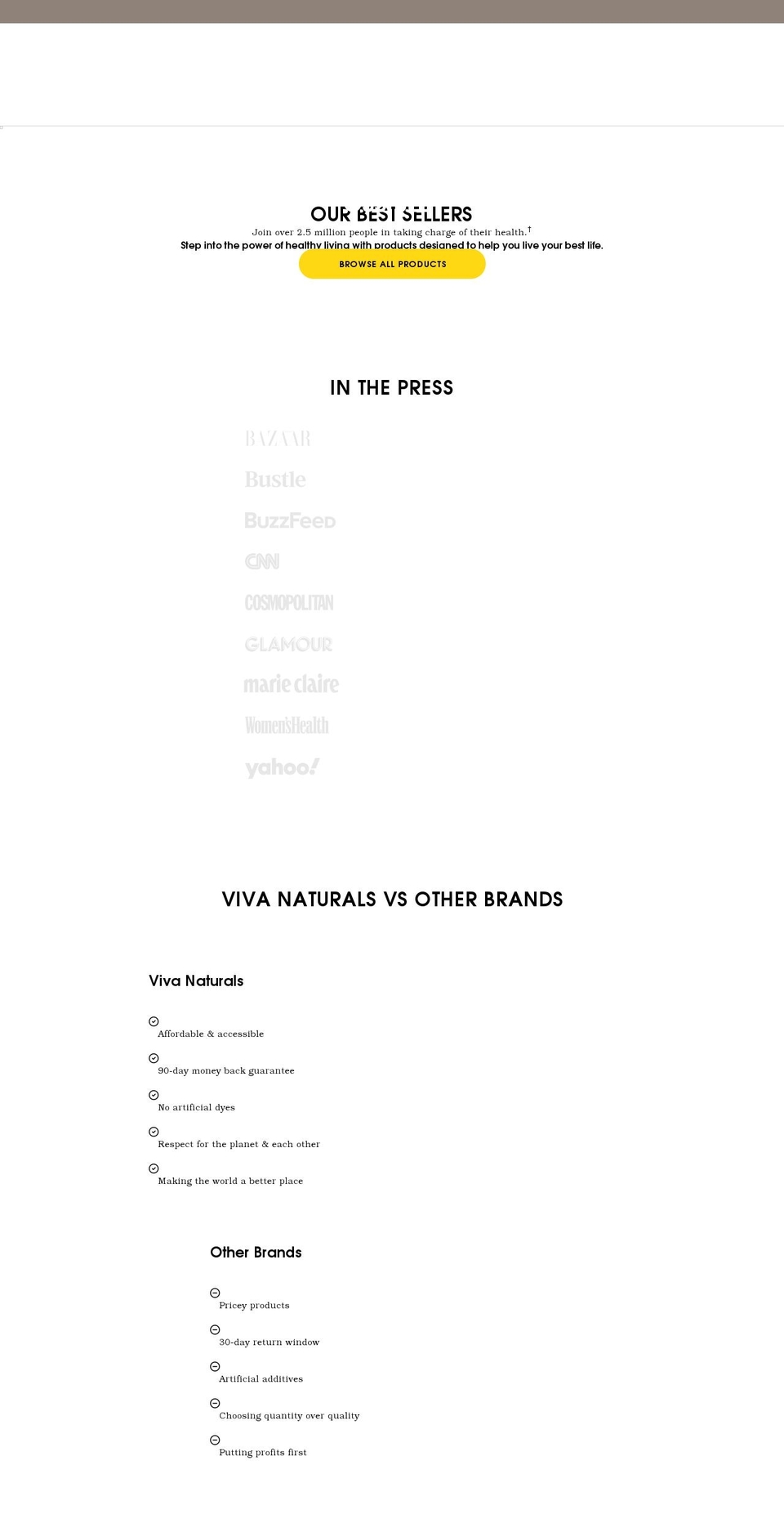 vivanaturals.com shopify website screenshot