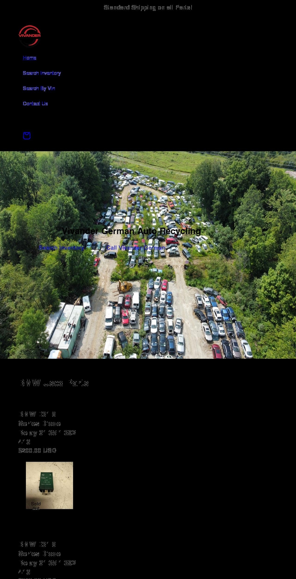 vivandergerman.com shopify website screenshot