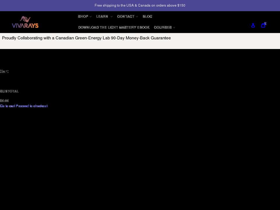 vivarays.com shopify website screenshot