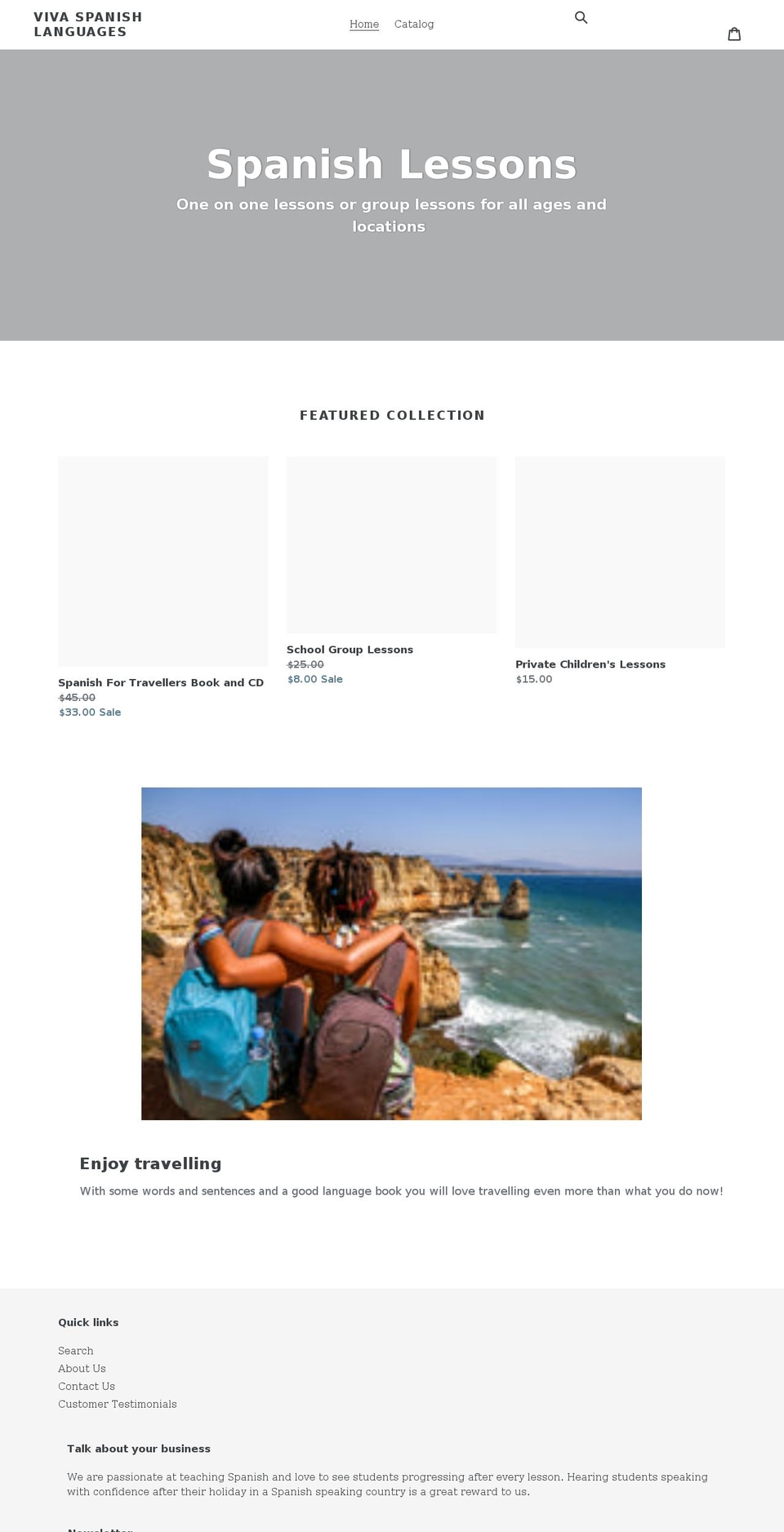 vivaspanish.com.au shopify website screenshot