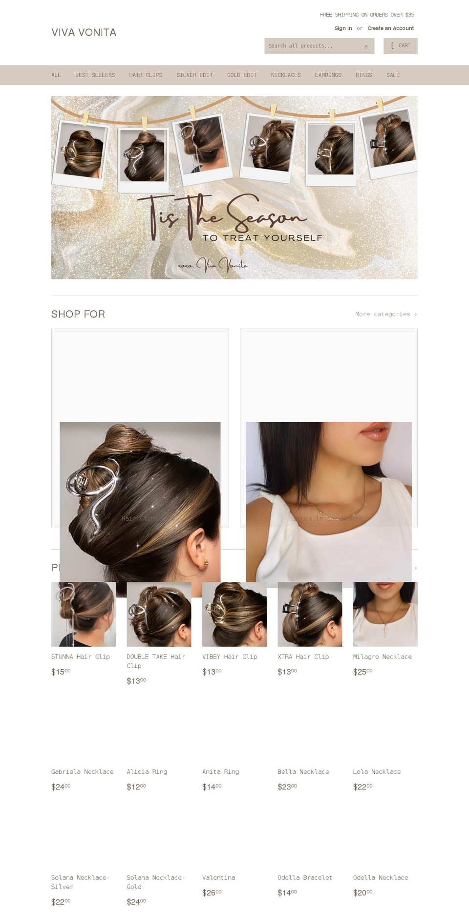 vivavonita.com shopify website screenshot