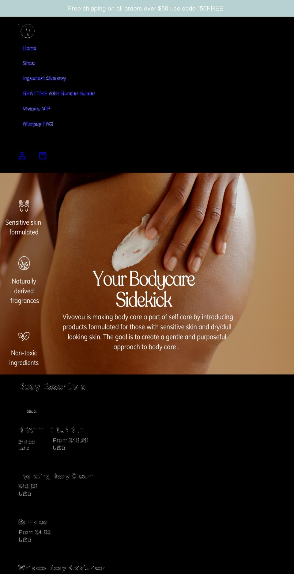 vivavou.com shopify website screenshot