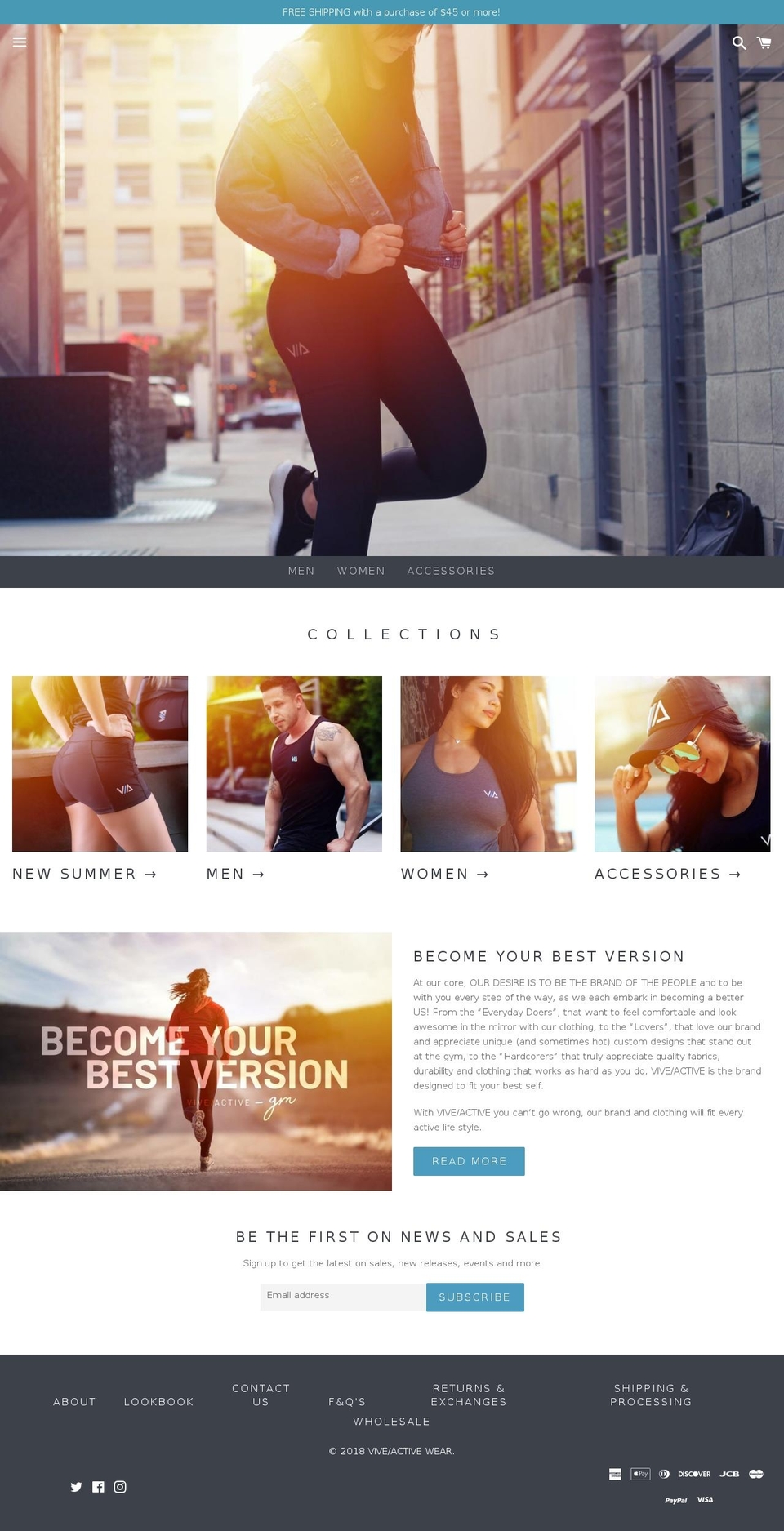 viveactivewear.com shopify website screenshot