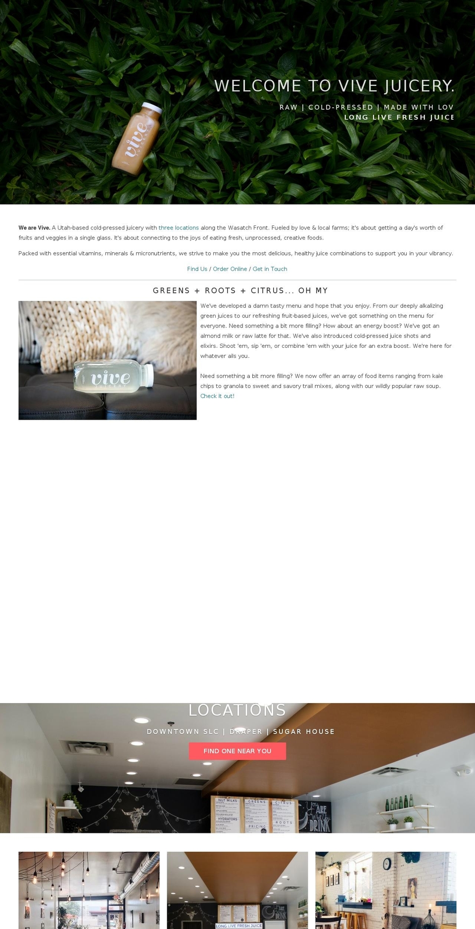 vivejuicery.com shopify website screenshot