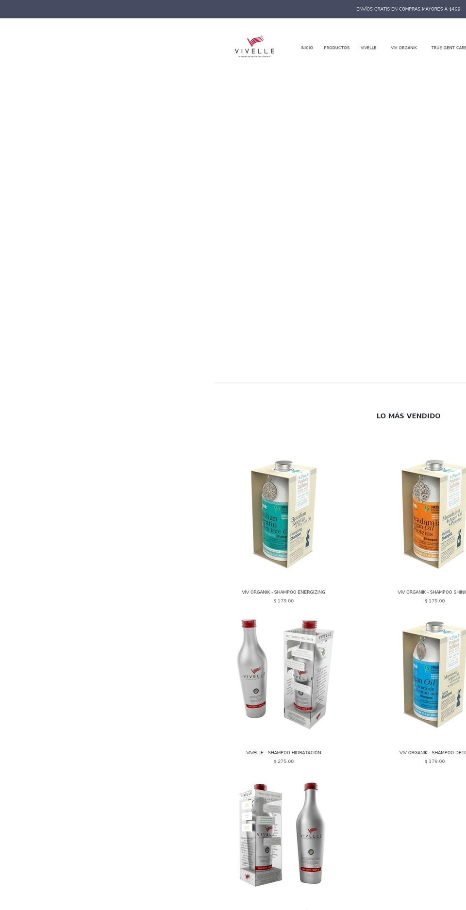 Handy custom Shopify theme site example vivelle.mx
