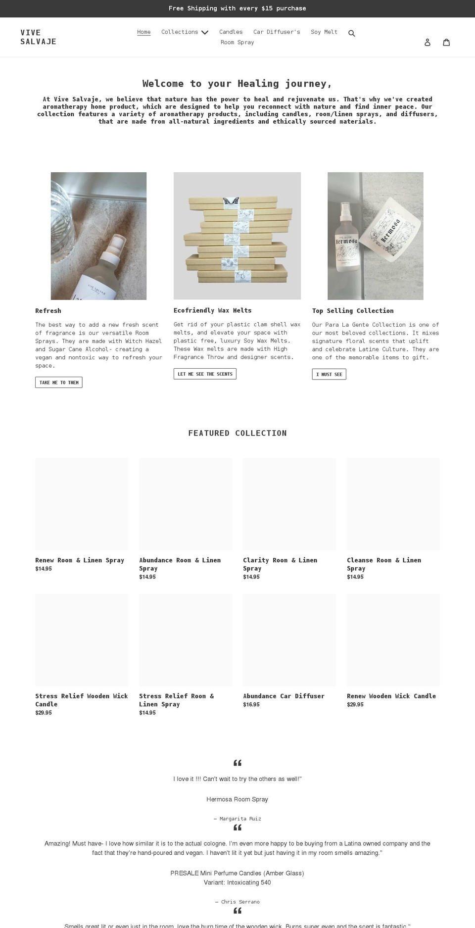 vivesalvaje.com shopify website screenshot