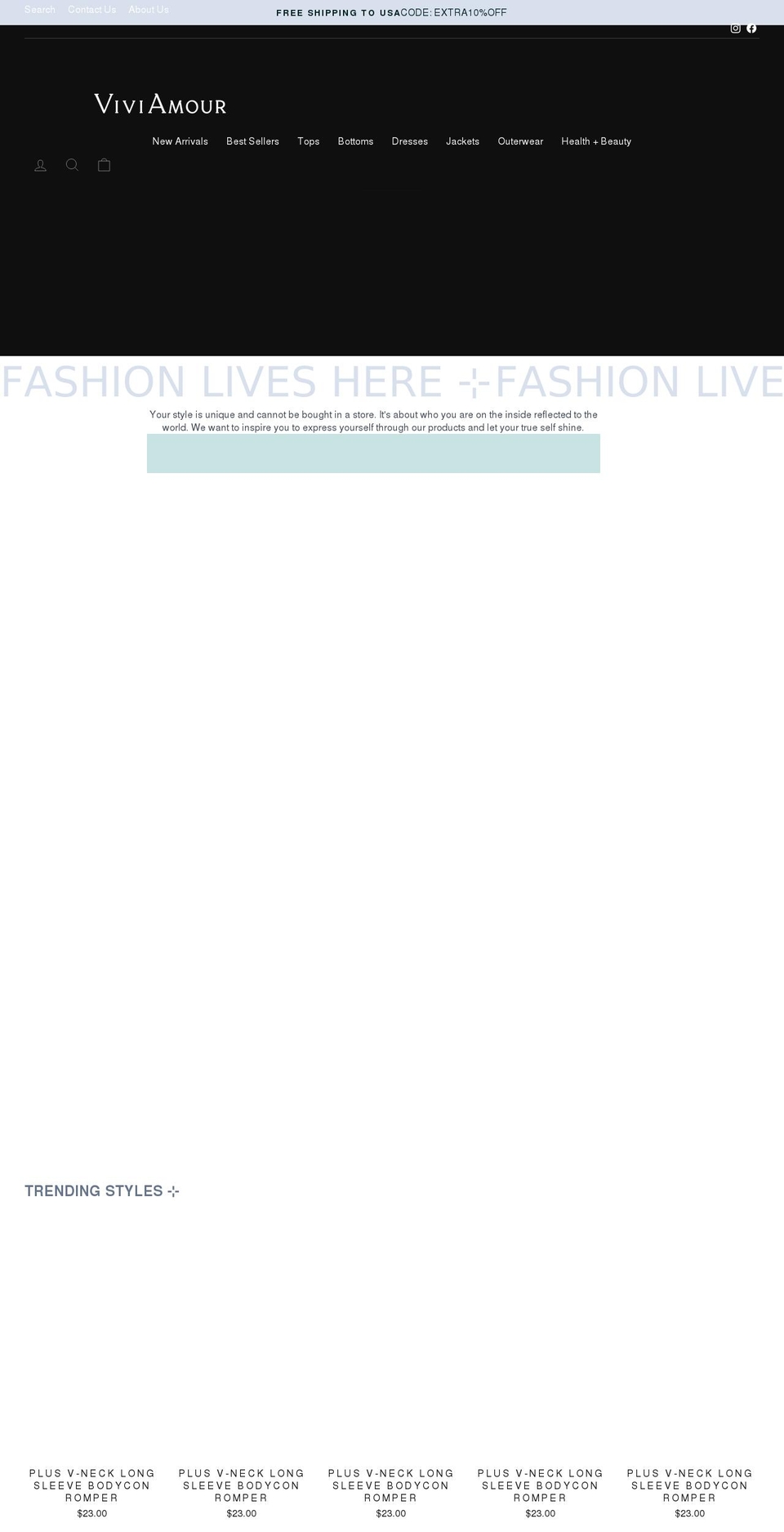 viviamour.com shopify website screenshot