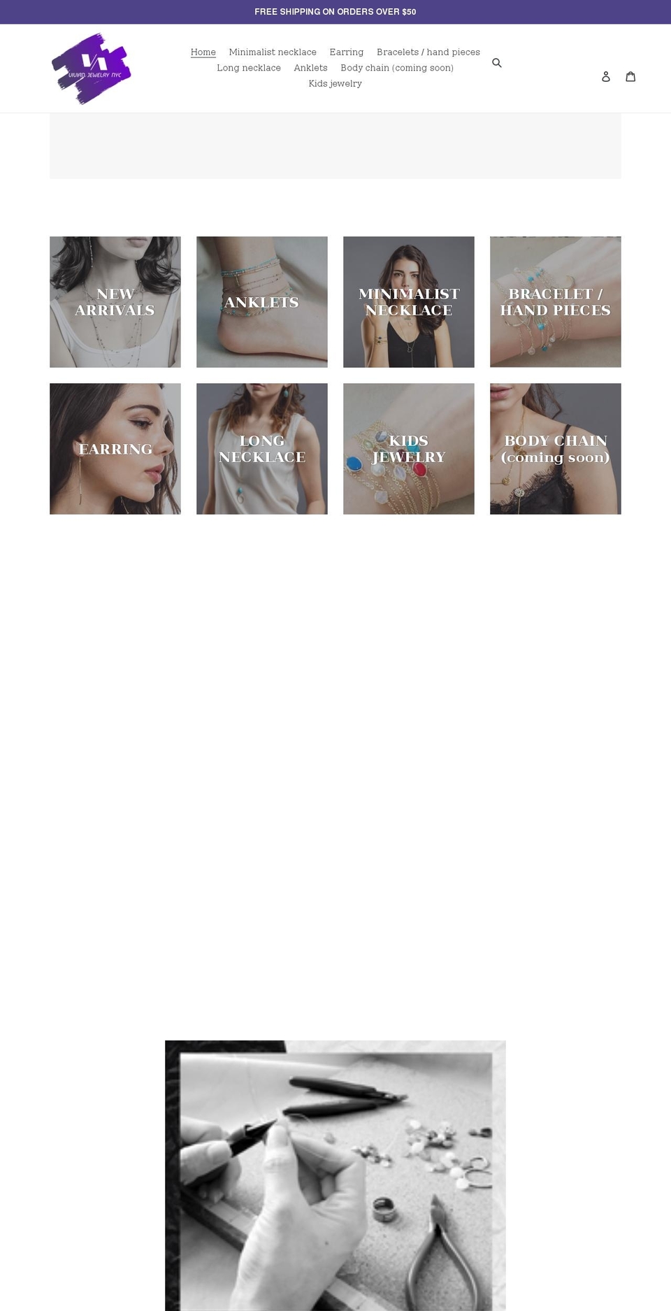 vivianjewelrynyc.com shopify website screenshot