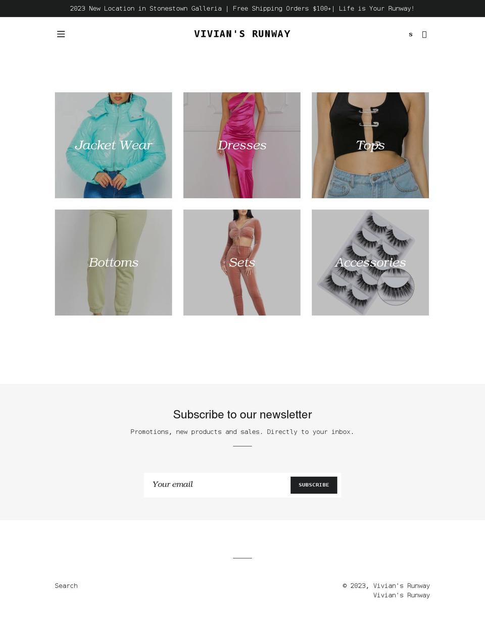 viviansrunway.com shopify website screenshot