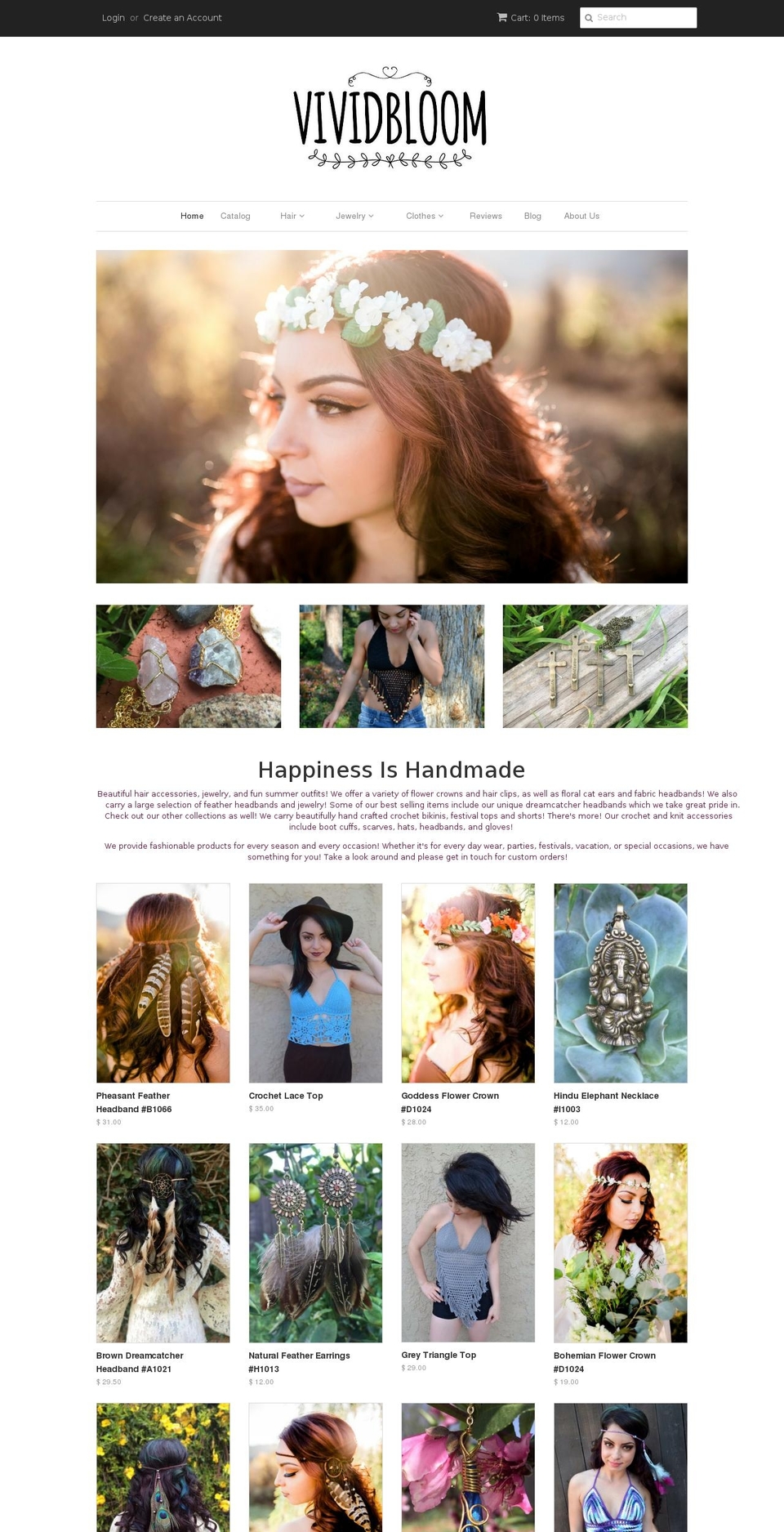 vividbloomca.com shopify website screenshot