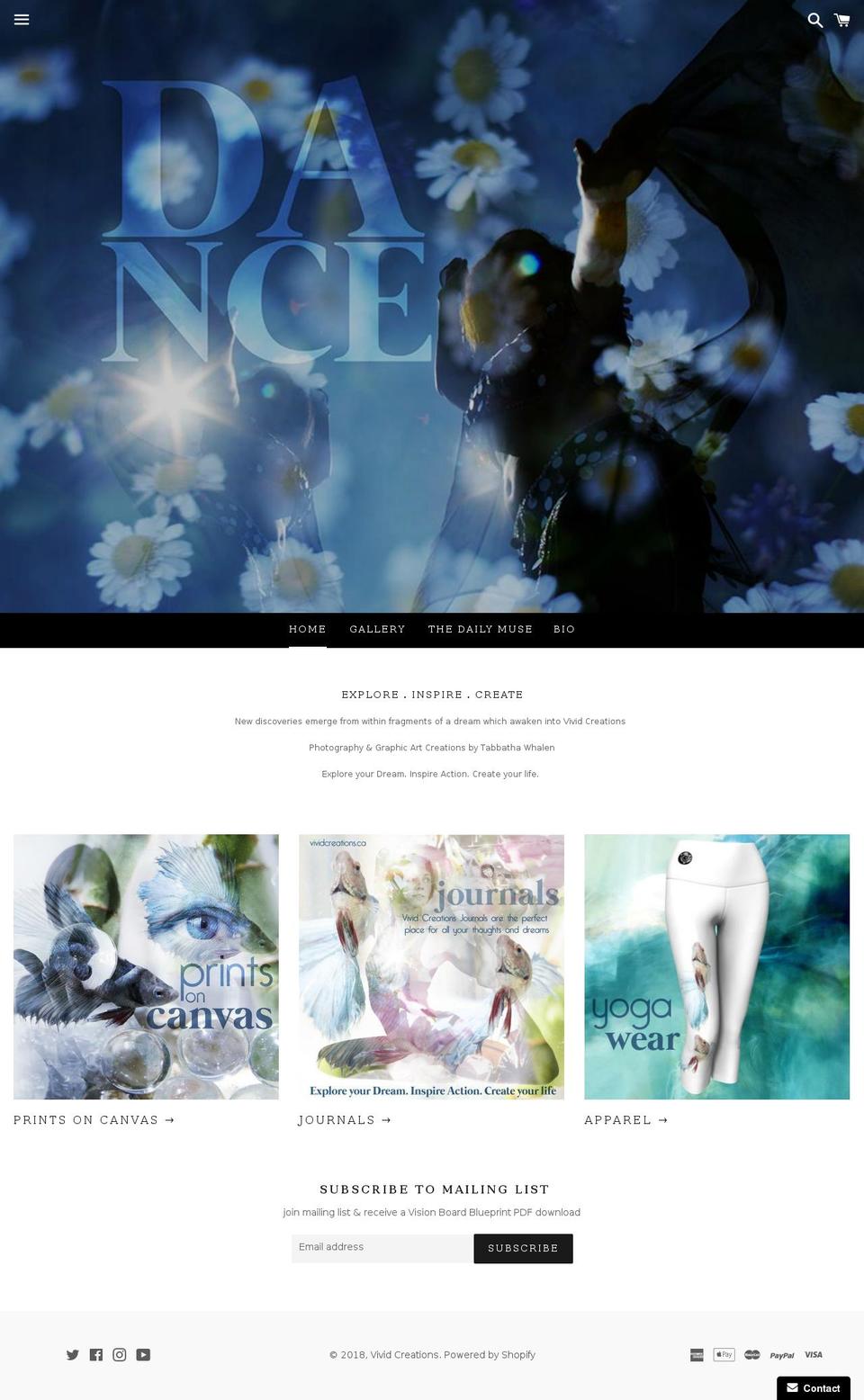 vividcreations.ca shopify website screenshot