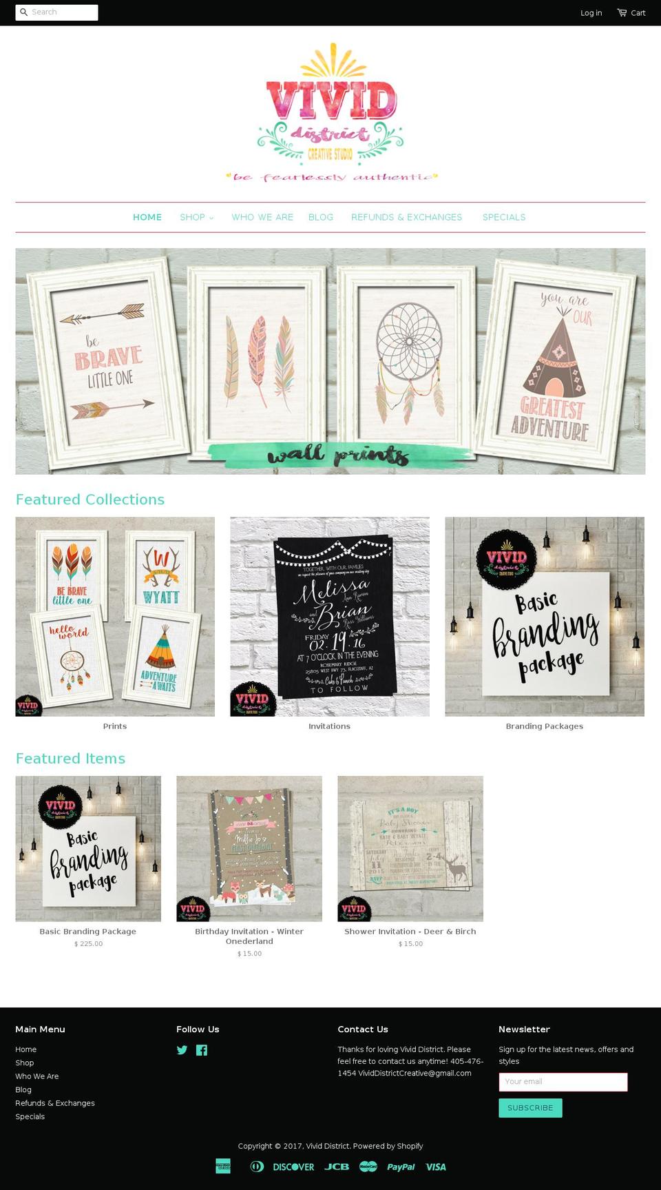 vividdistrict.com shopify website screenshot