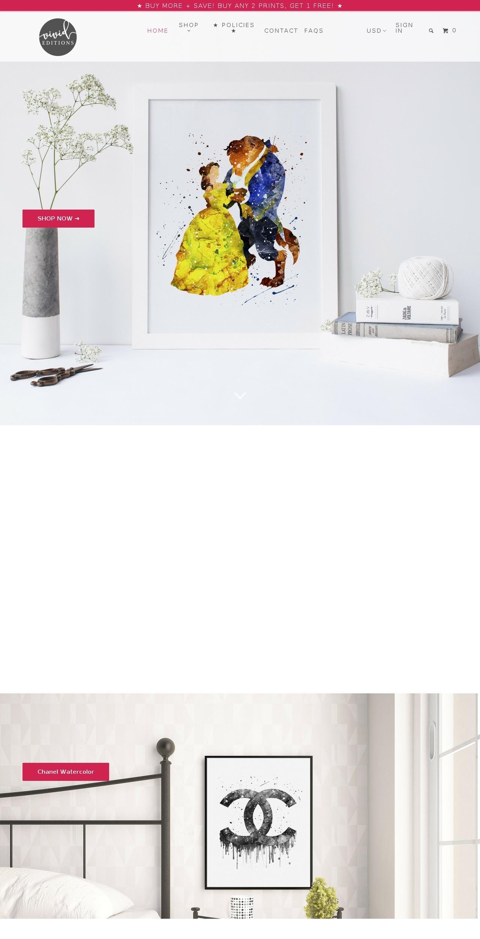 vivideditions.com shopify website screenshot