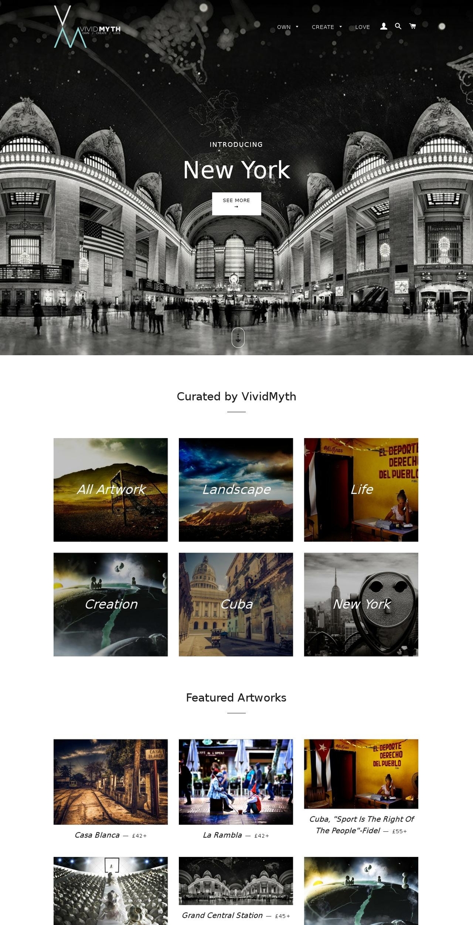 vividmyth.com shopify website screenshot