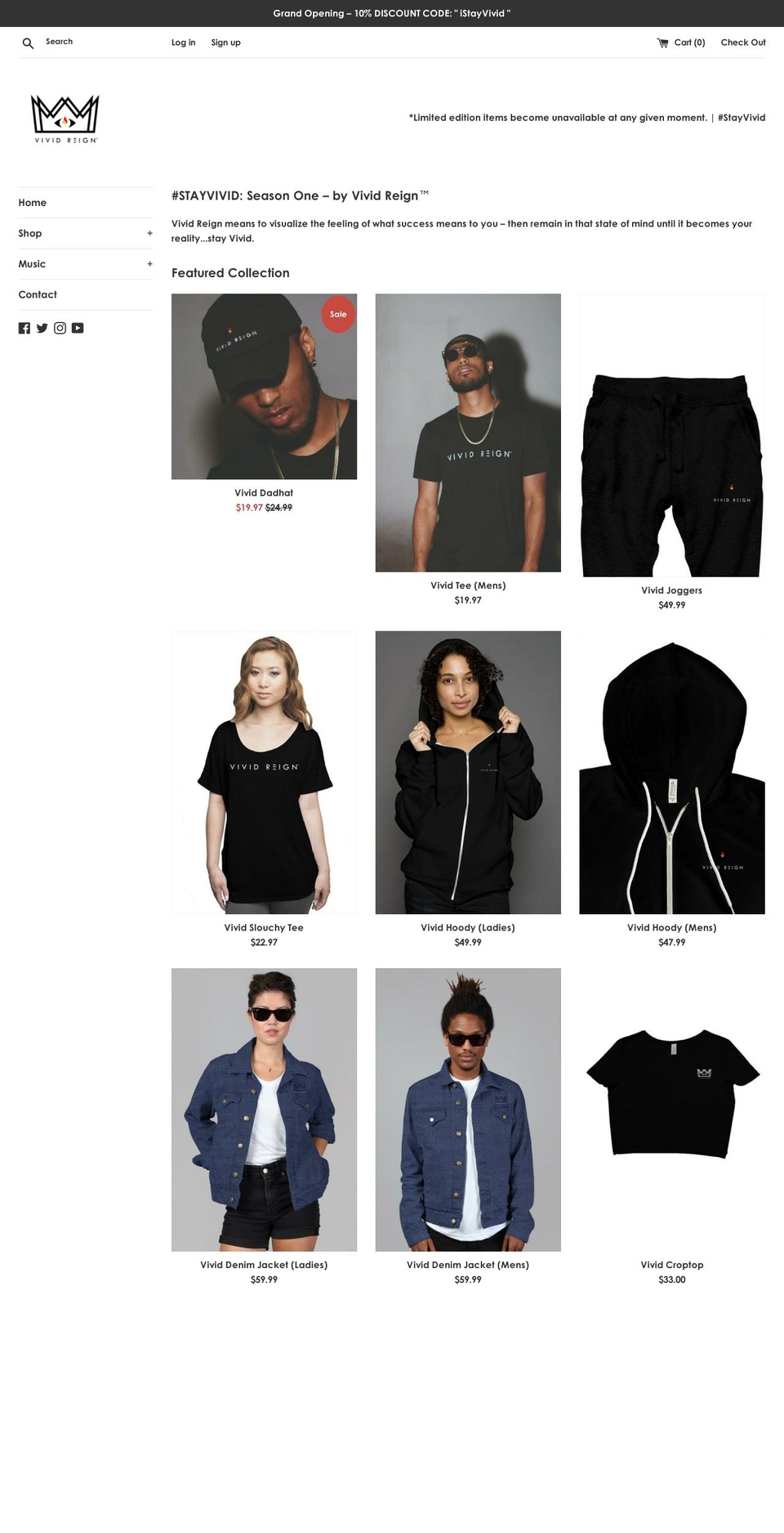 vividreign.com shopify website screenshot