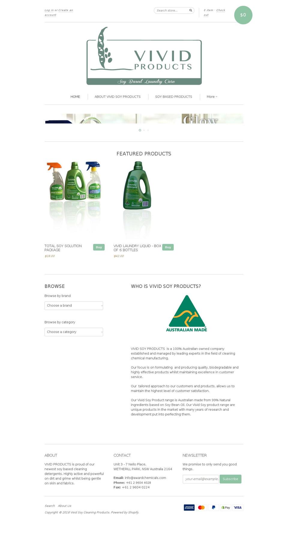 vividsoyproducts.com shopify website screenshot