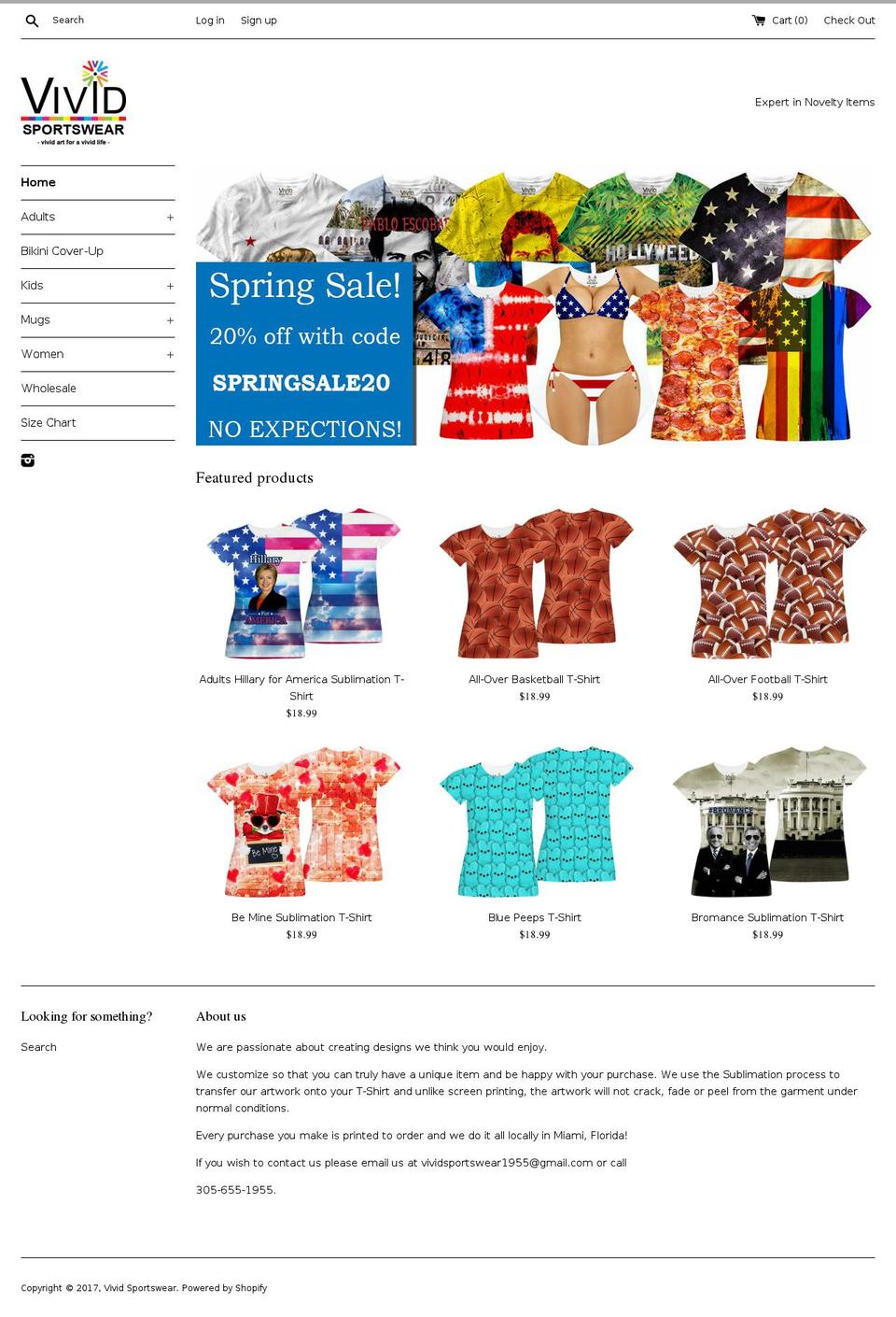 vividsportswear.com shopify website screenshot