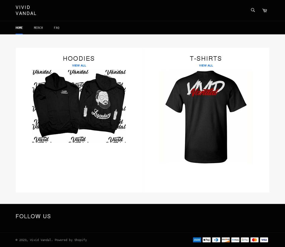 vividvandal.com shopify website screenshot