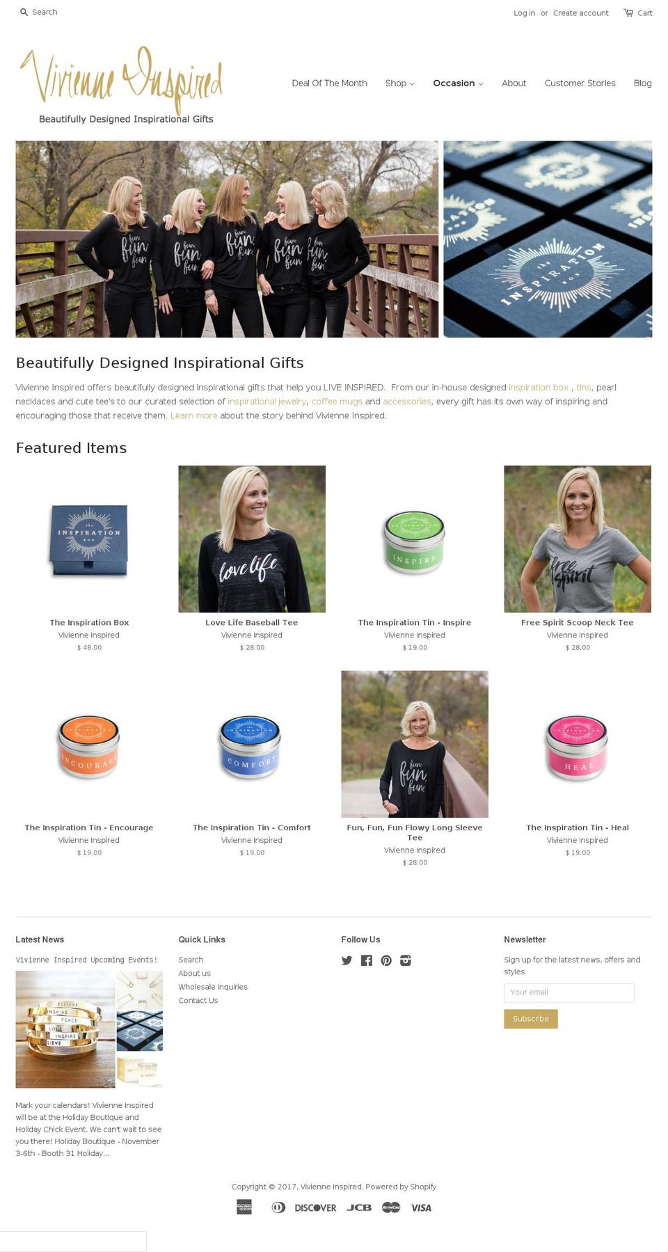 vivienneinspired.com shopify website screenshot