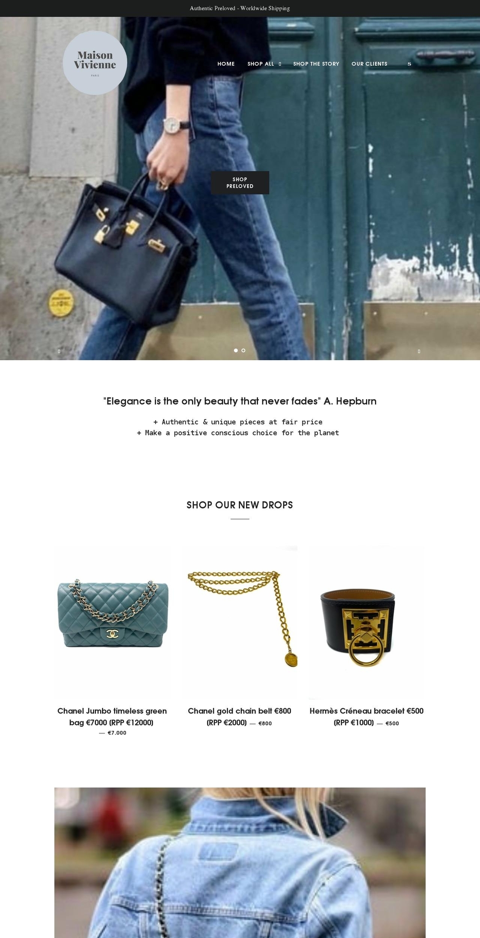 vivienneparis.com shopify website screenshot