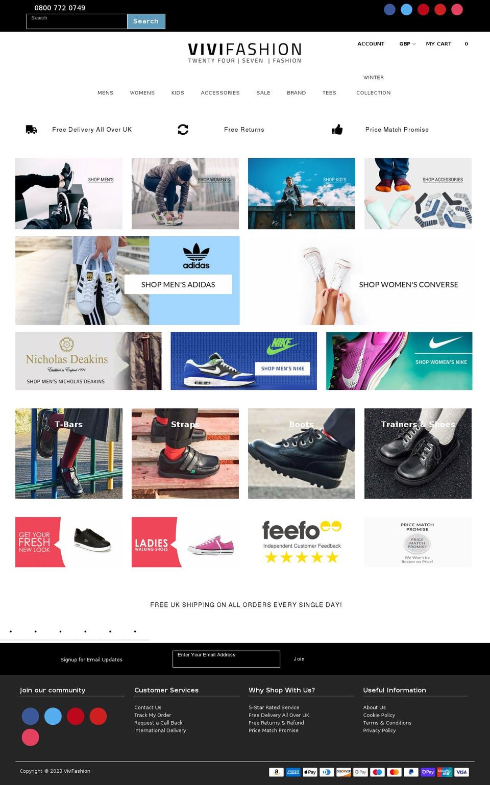 vivifashion.co.uk shopify website screenshot