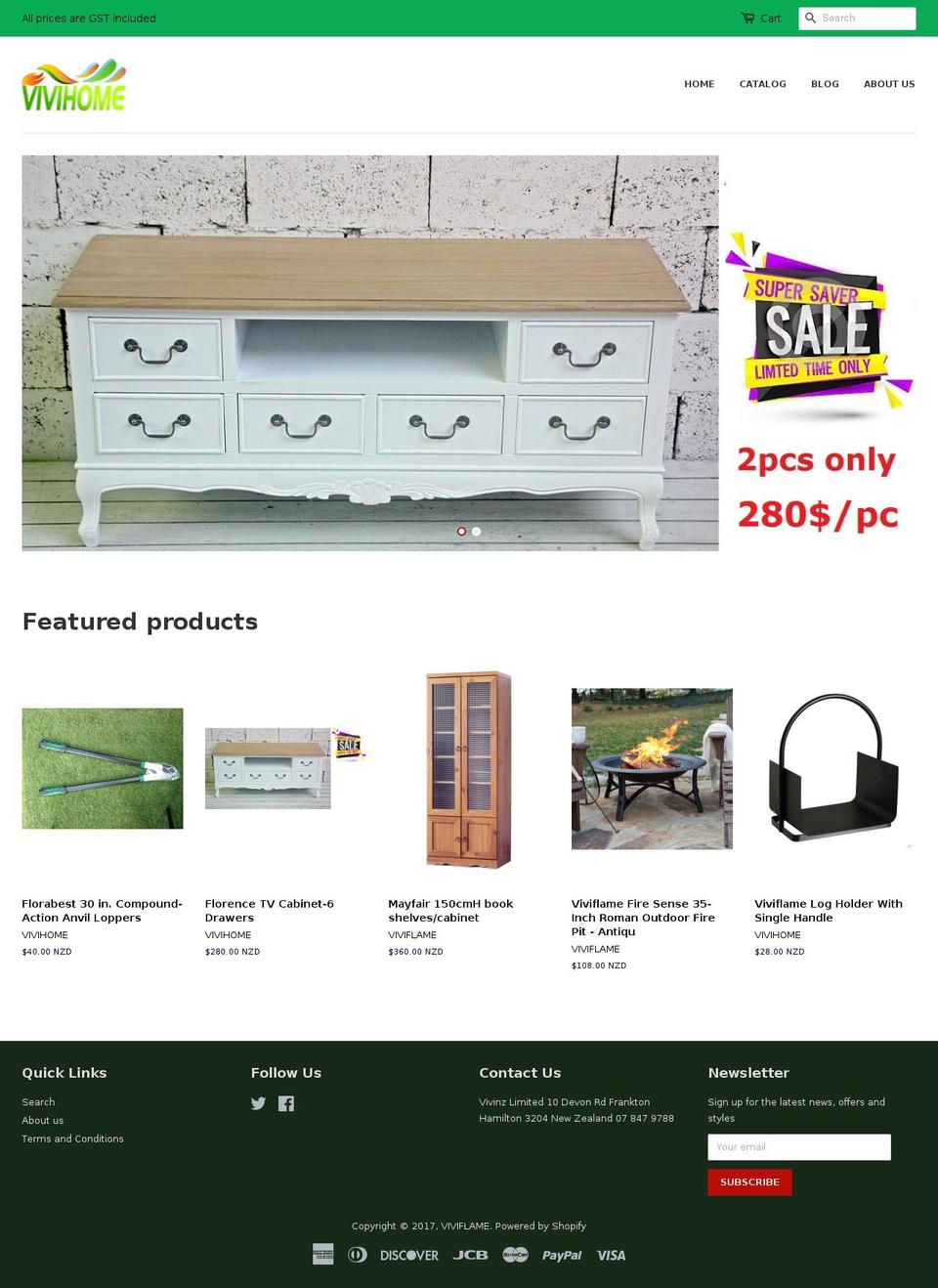 viviflame.com shopify website screenshot
