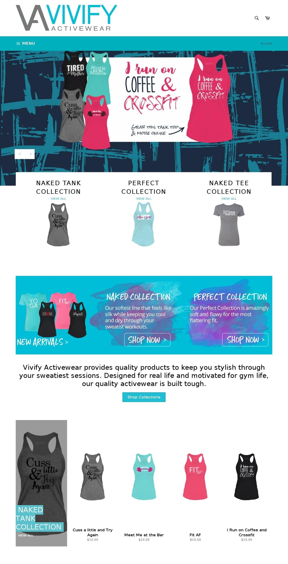 vivifyactivewear.com — Shopify storefront screenshot