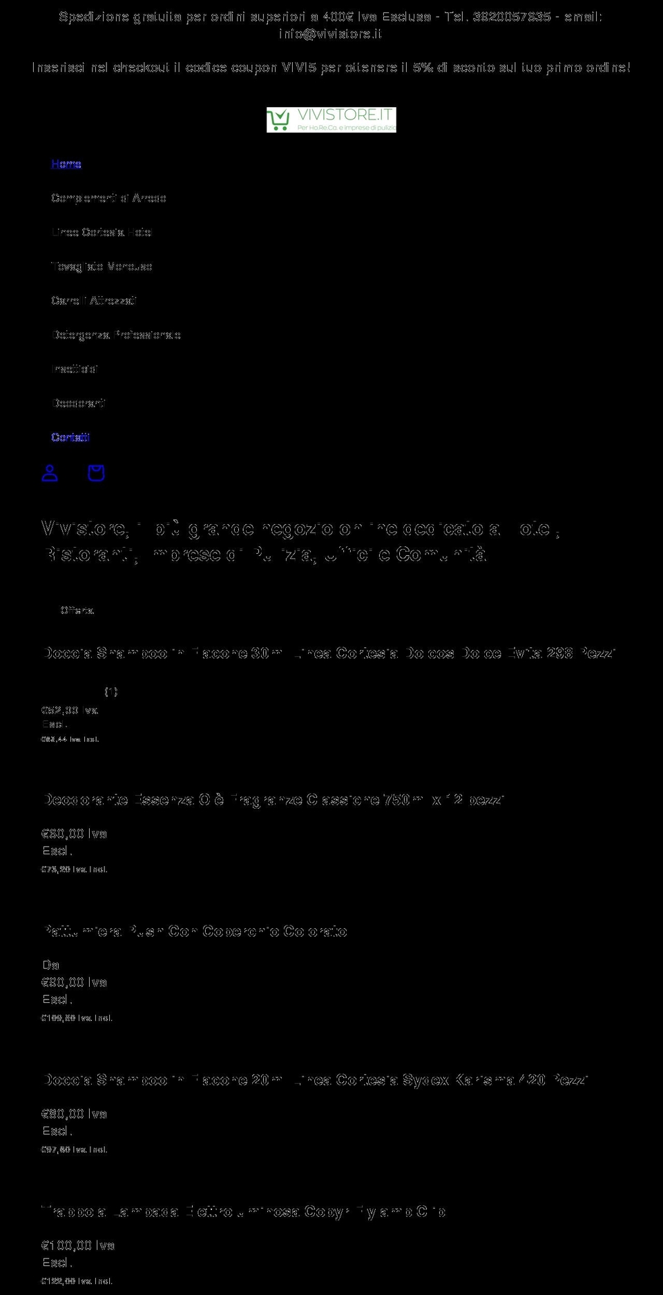 vivistore.it shopify website screenshot