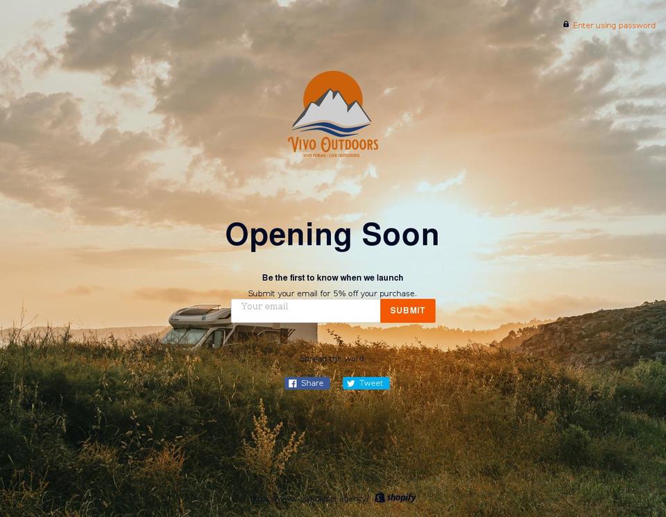 vivooutdoors.com shopify website screenshot