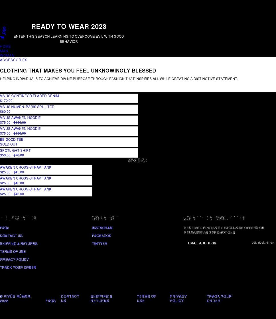vivusnumen.com shopify website screenshot