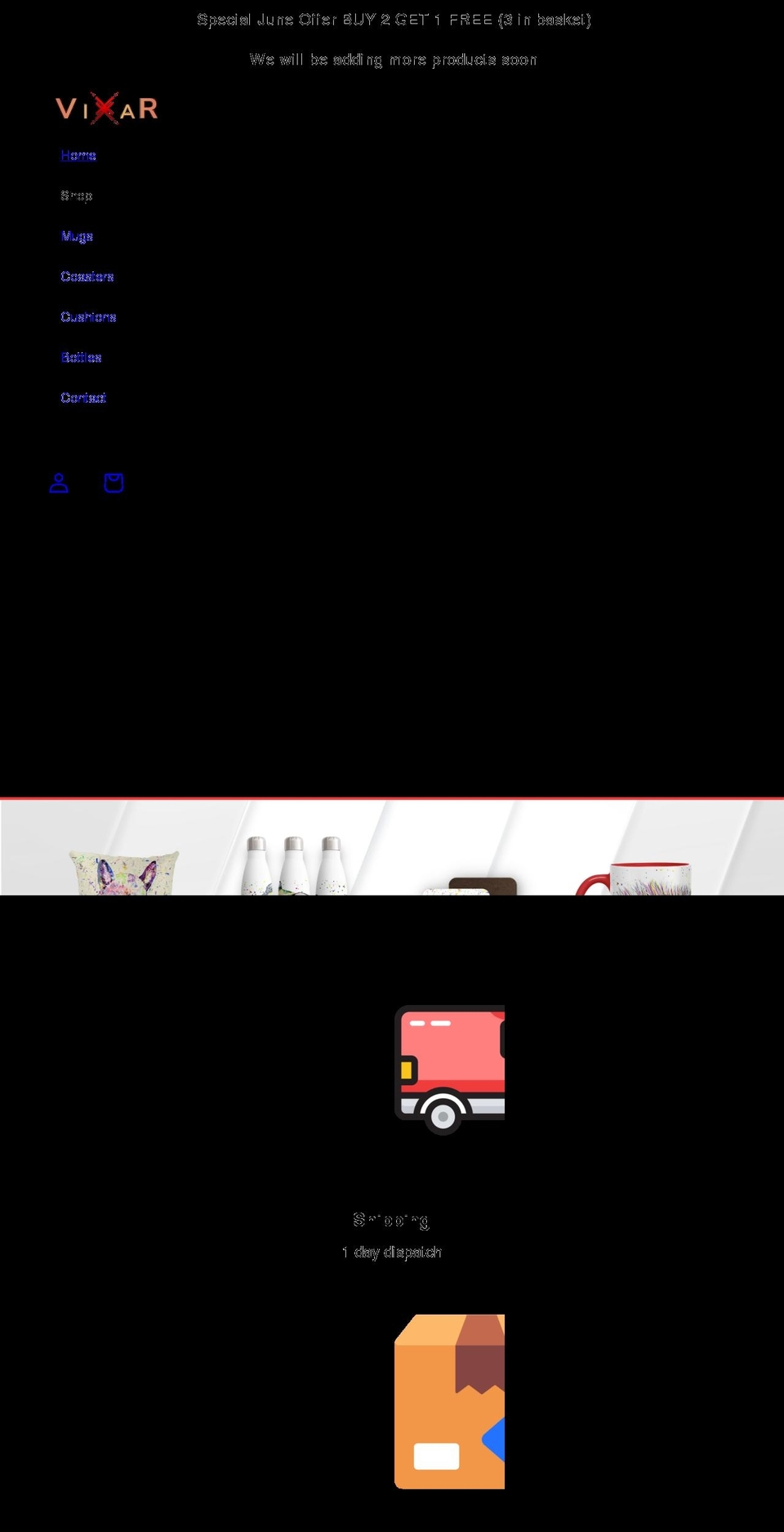 vixar.co.uk shopify website screenshot